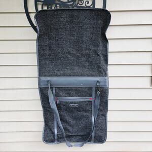 Oscar de la Renta Vintage Garment travel bag tweed charcoal gray 41 inch